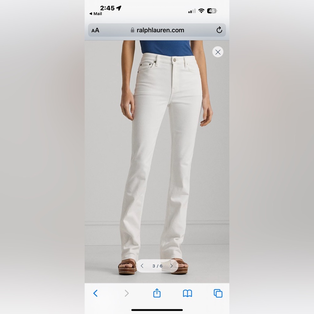 NWT polo ralph lauren bootcut white jeans size 4